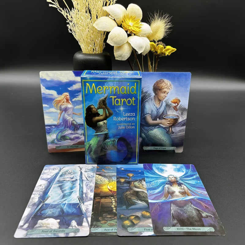 Mermaid Tarot Card Deck，With Beginner's Guide，High Quality Fortune Telling Oracle Cards，Board Games for Party Entertainment and