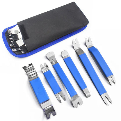 Car Inner Removal Tool 6pcs Kit Auto Car Radio Door Clip Panel Audio Removal Installer Pry Tool with Canvas Bag