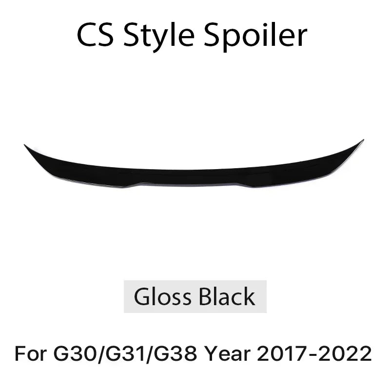Rear Bumper Trunk Boot Spoiler Lip For BMW 5 Series G30 Gloss Black M5 Roof Wing PSM M4 CS Style 2017-2023 Carbon Fiber Look