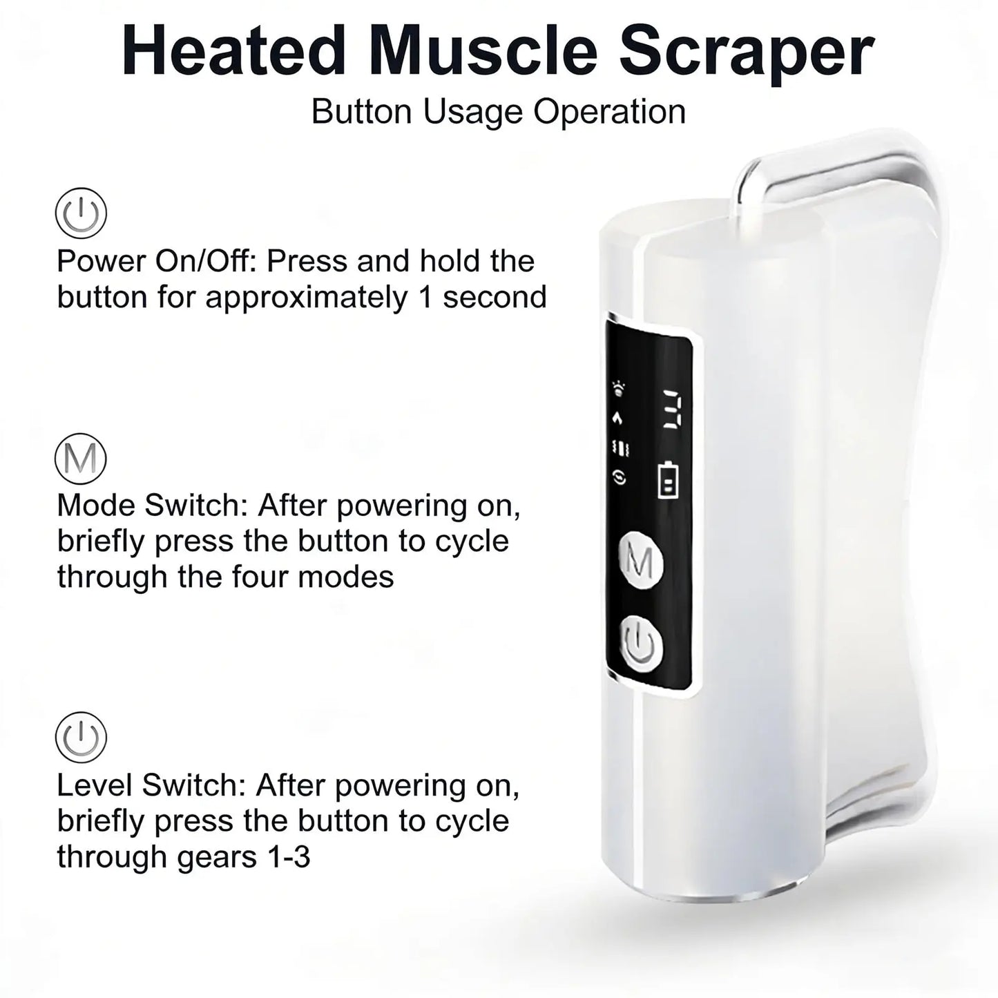 Electric Fascia Knife EMS Microcurrent Thermal Compression Vibration Fitness Muscle Relaxation Body Massager Scraping Instrument