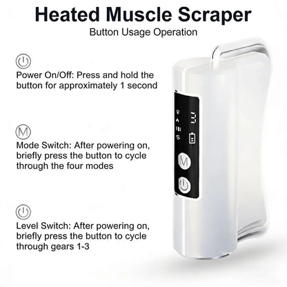 Electric Fascia Knife EMS Microcurrent Thermal Compression Vibration Fitness Muscle Relaxation Body Massager Scraping Instrument