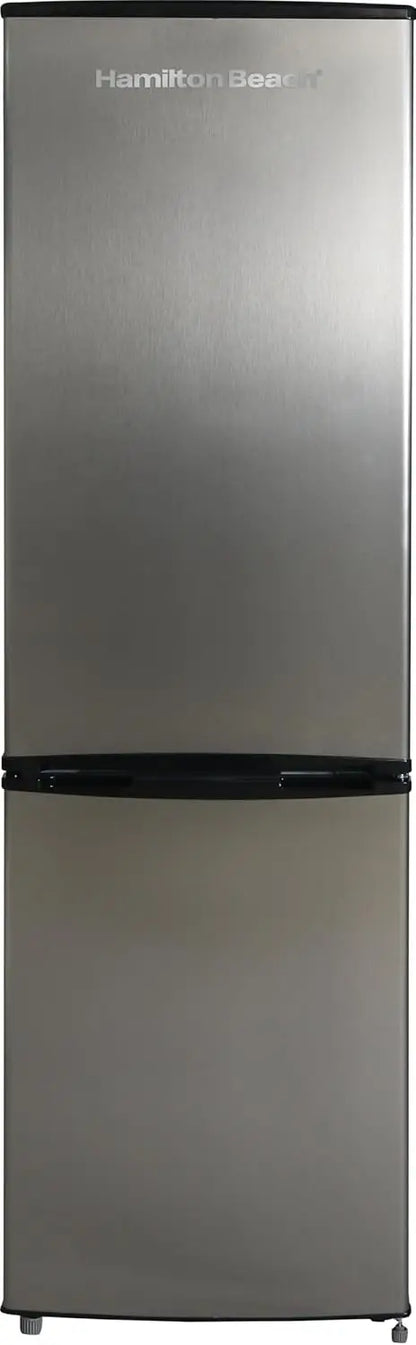 Compact 9.2 Cu Ft Refrigerator with Bottom Freezer, Stainless Steel