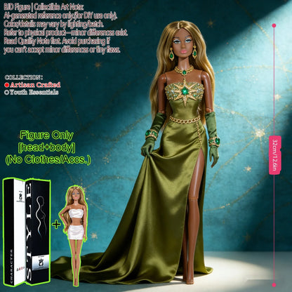 12.6 Inch 1/6 Fashion BJD MJD Supermodel Doll Ball Jointed Posable Collectible Realistic Hair NoClothes
