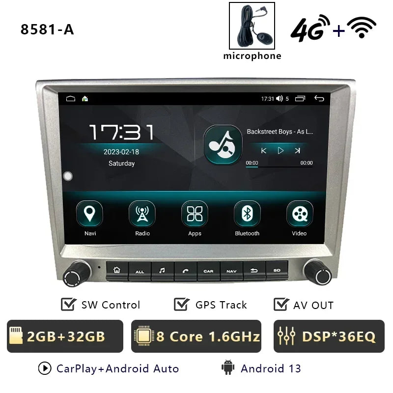 CHSTEK Car Radio Wireless Carplay Qualcomm for Porsche 911 997 Boxster Cayman 987 Auto Android 13 Multimedia Player Navigation