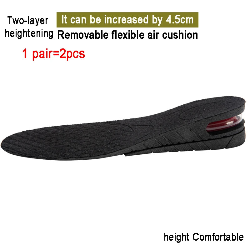 Height Increase Insoles Men Women Elevator Shoes Cushion Unisex Sneakers Heel Lifting Insert Heighten Half Insoles  Accessories