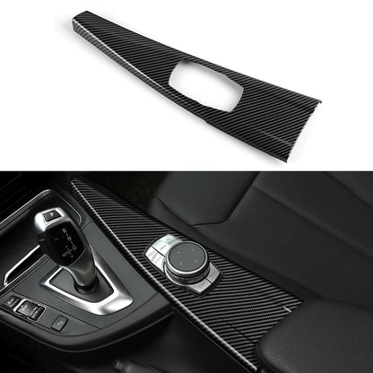Car Center Console Dashboard Gear Shifter Panel For BMW F30 F31 F34 3GT F32 F33 F36 Trim Accessories, Carbon Fiber ABS Sticker