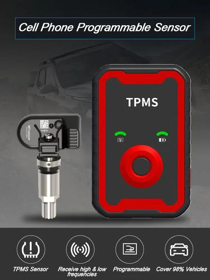 Programable TPMS Sensors 2 in 1 433MHz+315MHz Support Programing with CELL PHONE Tire pressure monitor System