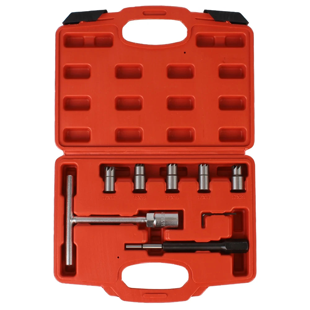 Car Diesel Injector Seat Cutter Set Oil Nozzle Reamer Carbon Remover Clean Kit Auto Repair Tool Automotive Accessories Universal