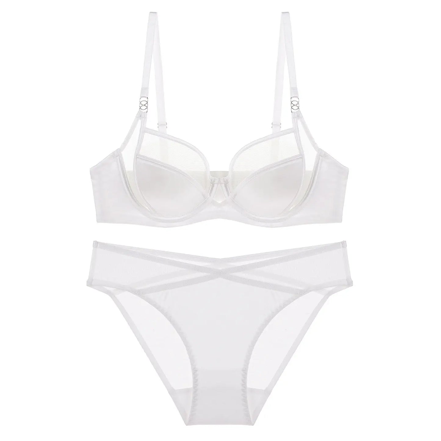 Women Stylish Summer Lingerie Set Satin Soft Wire Bra Push Up Support Anti Sagging Uplifting Minimizing Comfort Daily Wear