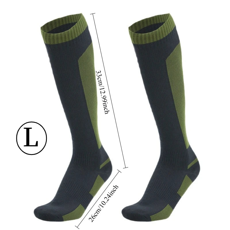 Men's Waterproof Knee-High Hiking Socks – Breathable Anti-Slip Outdoor Crew Socks for Trekking, Camping,Fishing Wet Terrain