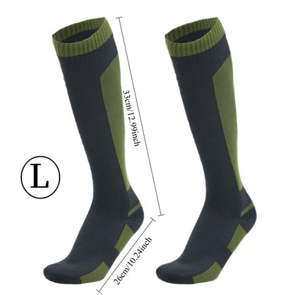 Men's Waterproof Knee-High Hiking Socks – Breathable Anti-Slip Outdoor Crew Socks for Trekking, Camping,Fishing Wet Terrain