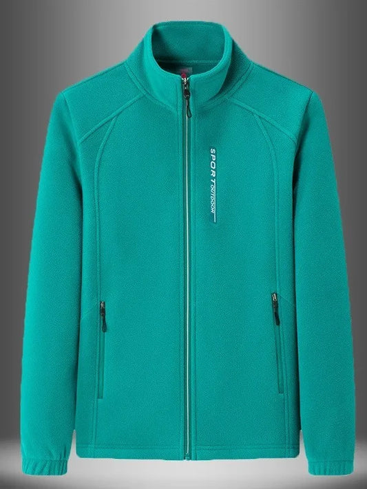 2024 Autumn Winter Thickened Fleece Ladies Outdoor Jacket Stand Collar Sweatshirt Cardigan Soft Plush Warm Upper Apparel