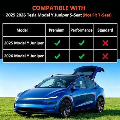 For New Tesla Model Y Launch 2025+ Juniper 2025+ TPE Floor Mats & Cargo Liner, All Weather Trunk Mats Floor Liner Backrest Mats