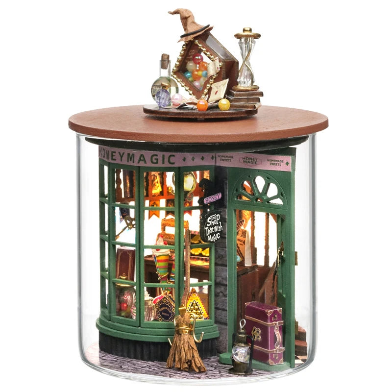 Wooden Mini DIY Doll house Kit For  Making And Assembling Room Models Toys Home And Bedroom Decorations With Furniture Dollhouse