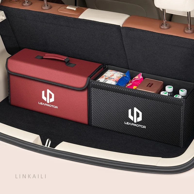 Suitable for Leapmotor C10 T03 A10 B10 C10 C01 C11 C16 D19 car carbon fiber trunk storage box large capacity foldable storage bo