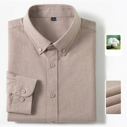 Men's 100% Cotton Oxford Shirt - Breathable Sweat-Wicking Button Down with Slim Fit & Crisp Texture