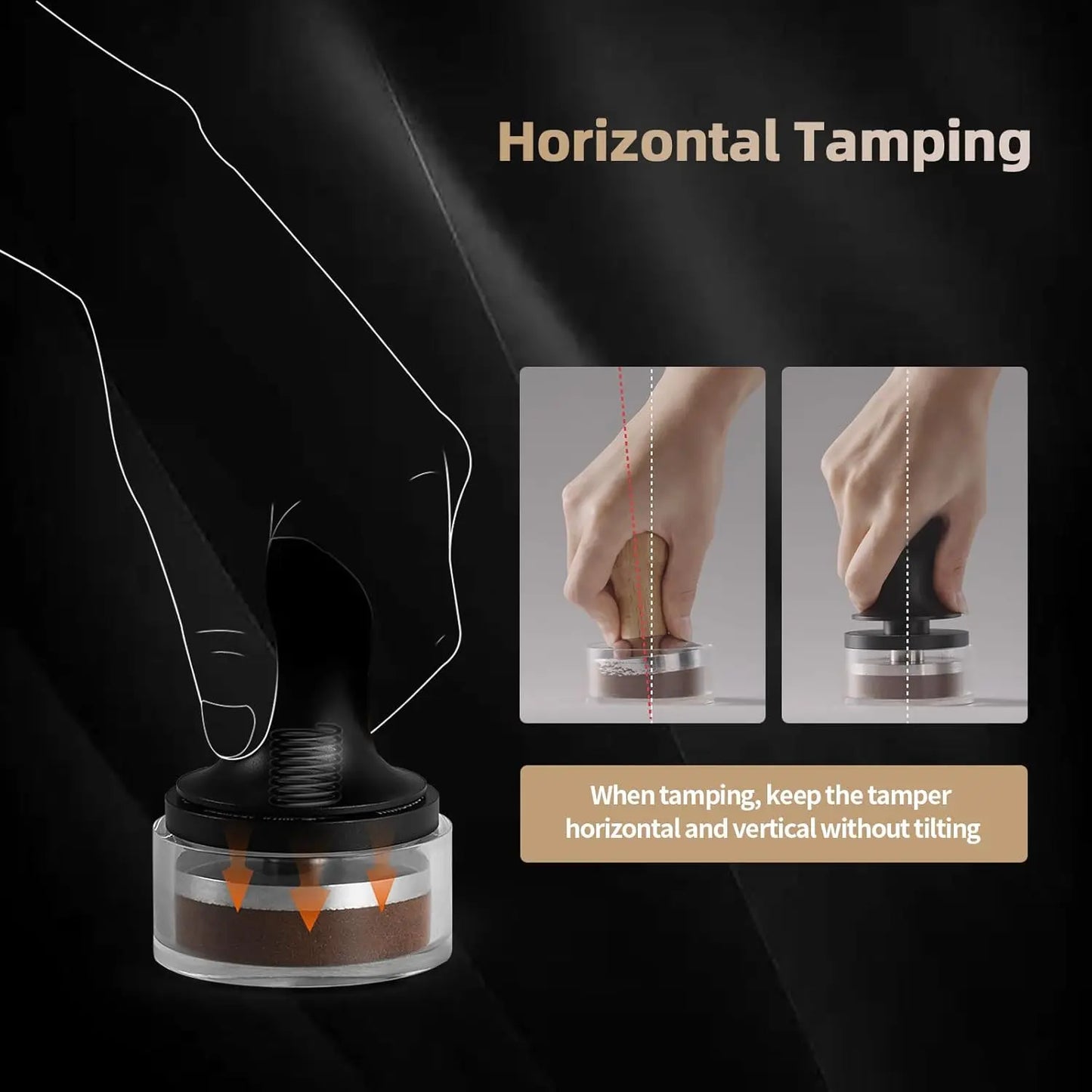 MHW-3BOMBER Coffee Tamper 51/53.35/58.35MM 2 Springs Espresso Tamper Stainless Steel Thread Base Home Barista Coffee Accessories