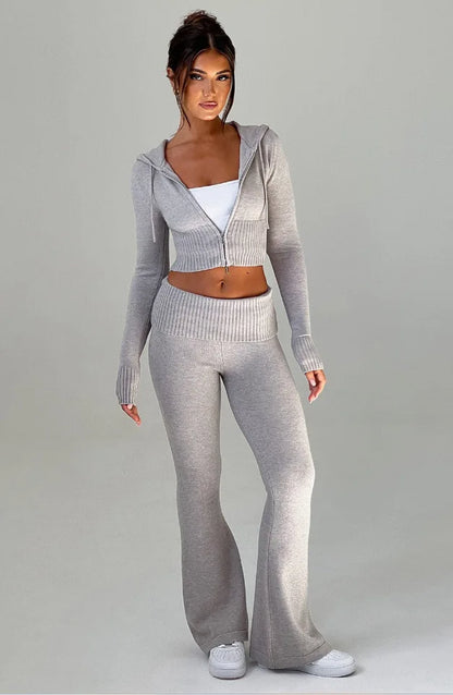 Spring New Women's Clothing Slim-fit Short Hooded Top Casual Pants Fashion Suit Women's Two-piece Set