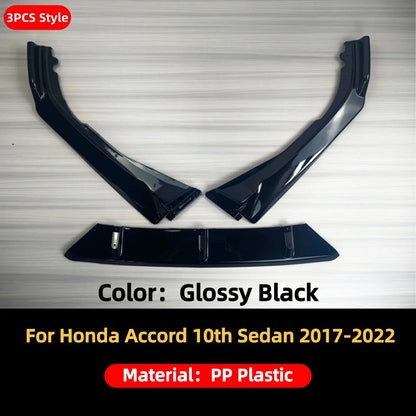 Front Bumper Protector Lip Chin Splitter For Honda Accord 10th Sedan 2017-2022 ABS Car Exterior Parts Tuning Styling Accessories