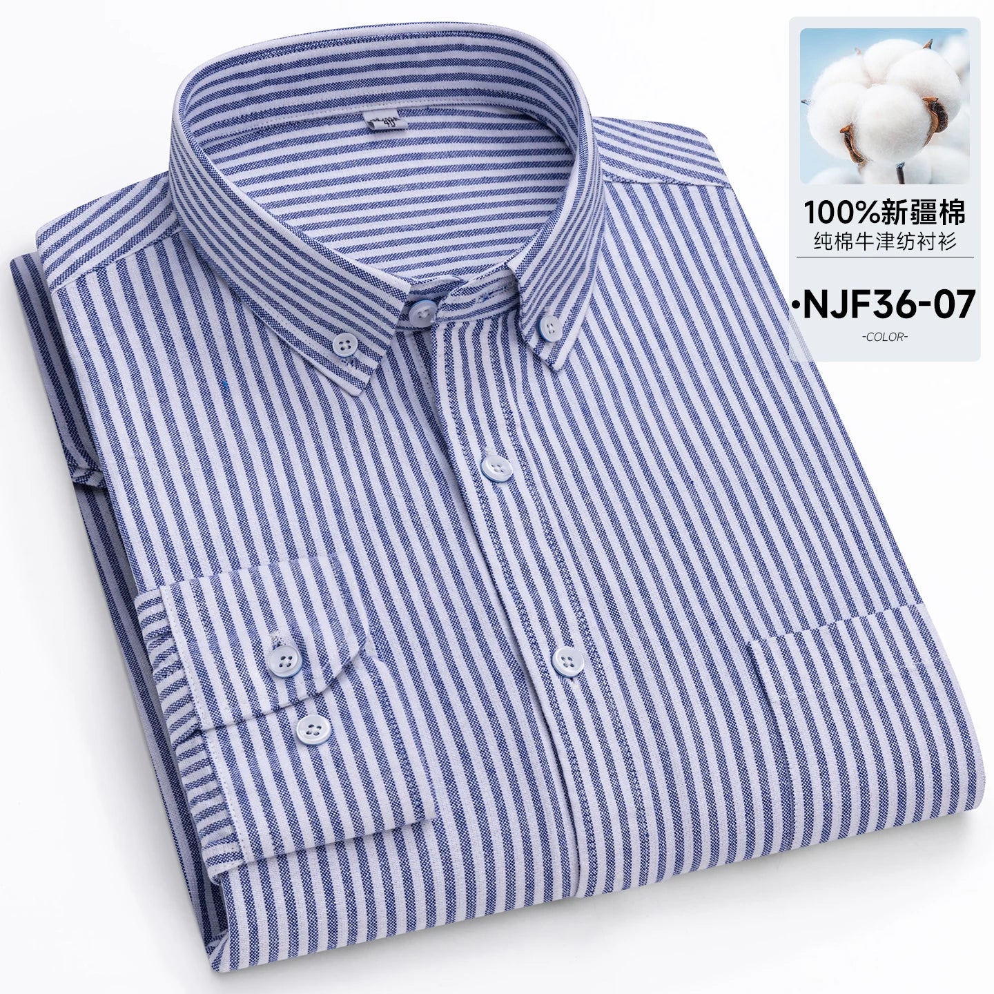 New in Tops Pure Cotton Oxford Plaid Striped Shirts For Men Long Sleeve Classic Business Formal Slim Fit Casual Designer Clothes