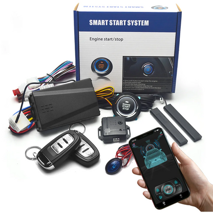 Remote Starter and Car Alarm Smart App Remote Start Stop System for Cars Engine Push Start System with Auto Ignition Button