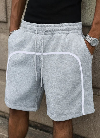 Men's Kint Shorts Fashion High Street Wear Summer Casual Grey Black Straight Loose Streetwear New Fashionable
