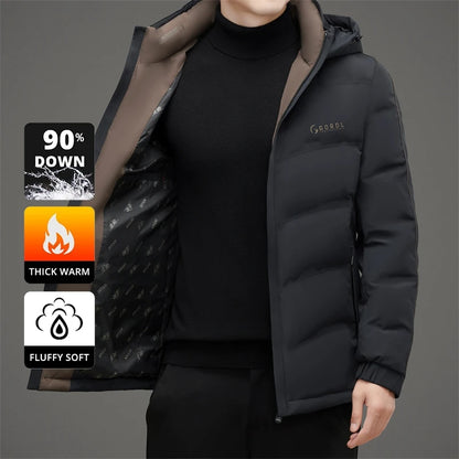 High End Thick Hooded Fashion Windbreaker Casual Brand Mens Parkas Winter Warm Feather Puffer Jacket Outwear Down Jacket