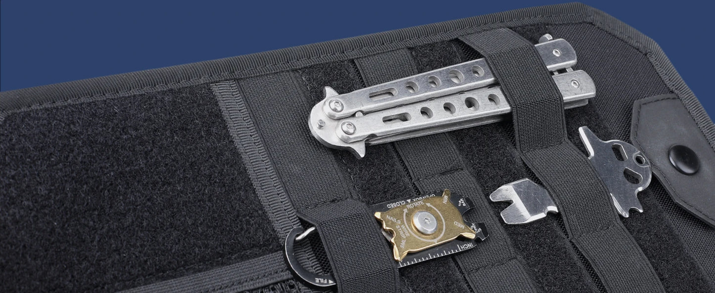 Tactical Car Sun Visor Organizer MOLLE Panel Pouch Universal Vehicle Visor Storage Bag for Sunglasses, Tools, Documents