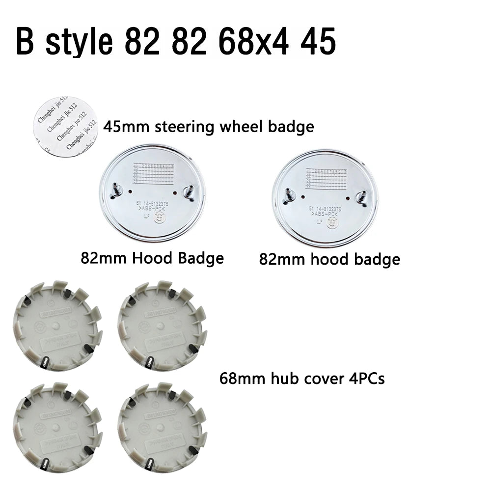 7Pcs Car Hood Front Rear Trunk Emblem For BMW original Logo E36 E46 E53 E39 E90 E60 E93 E87 E34 G20 X3 X5 F30 F20 X6 accessories