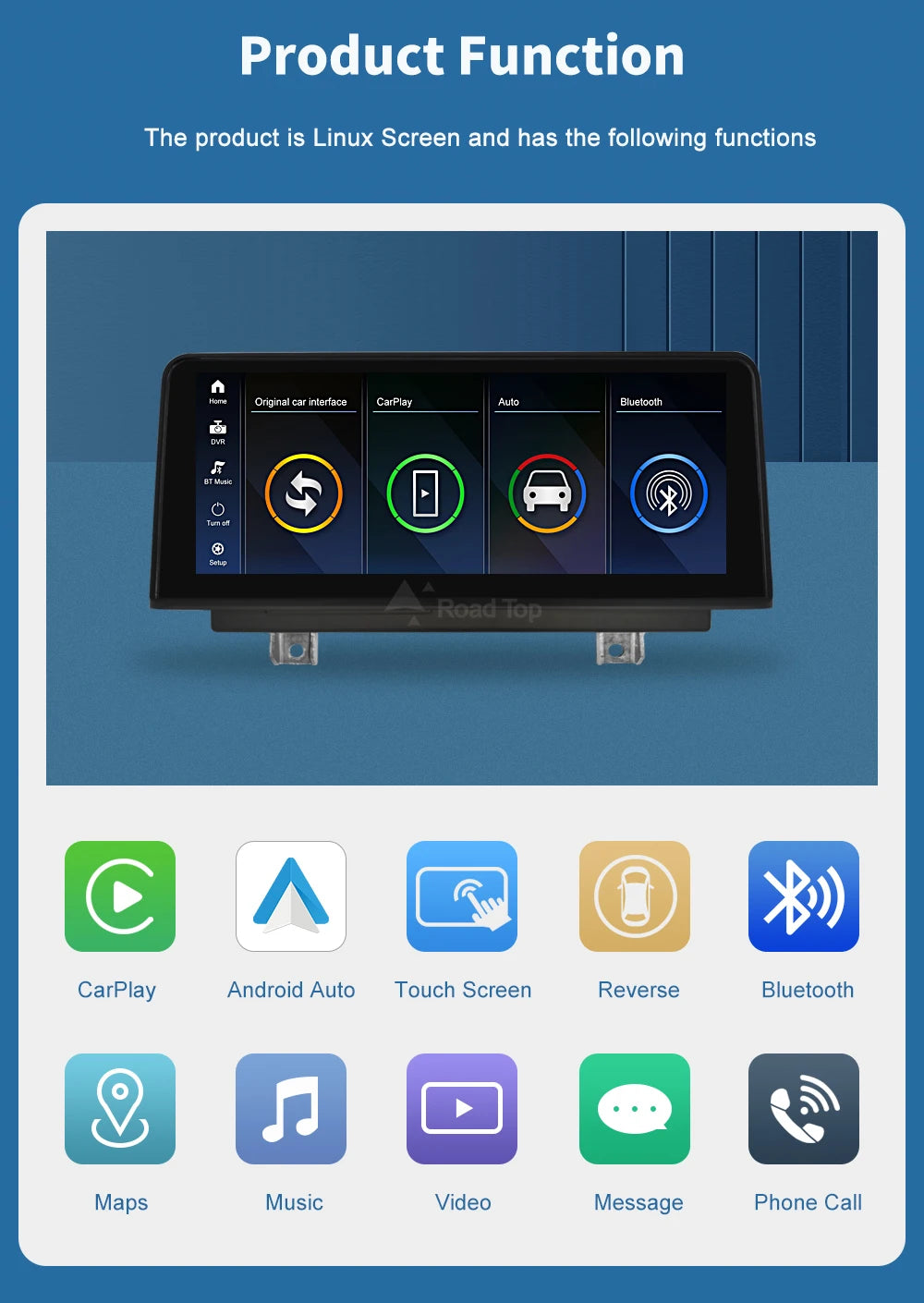 1920*720 Linux Touch Screen Wireless Carplay Android Auto Car Multimedia Player Display For BMW X1 E84 2009-2015 CIC