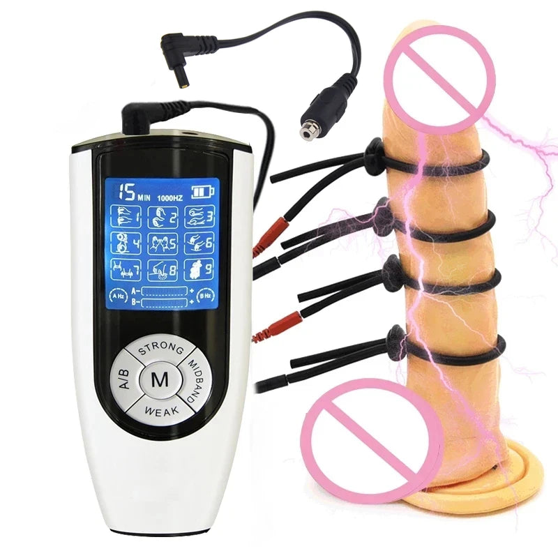 Strongest BDSM Electro Stimulation E-Stim Host Medical Themed Sex Toy Anal Plug Cock Ring Urethral Sound Dilator Pads For Men