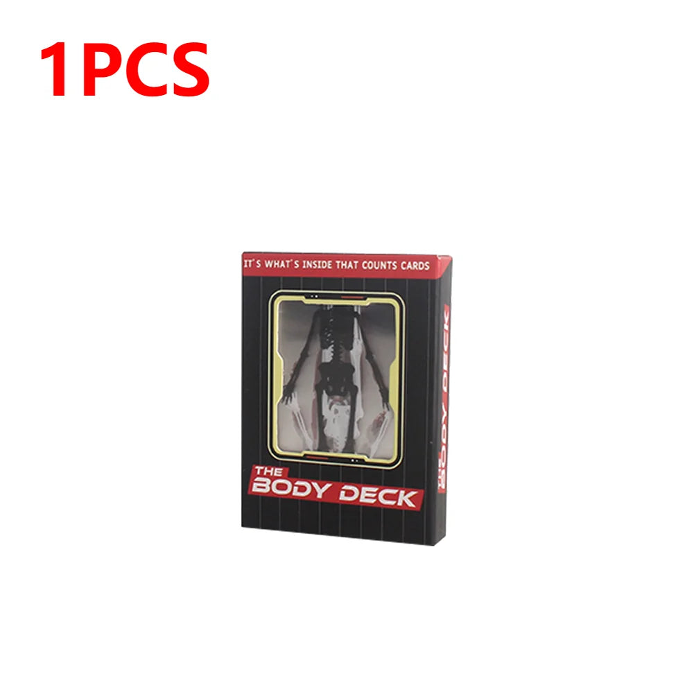 1-3PCS Human Anatomy Poker Cards The Body Deck Skeleton Playing Cards Waterproof Plastic Playing Cards Fun Halloween Board Game