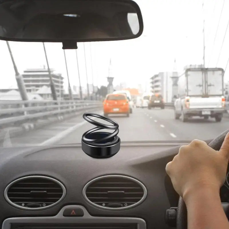 Car Perfume Diffuser Rotating Solar Air Freshener Double-ring Aromatherapy Diffuser Scent Car Decoration Interior Accessories