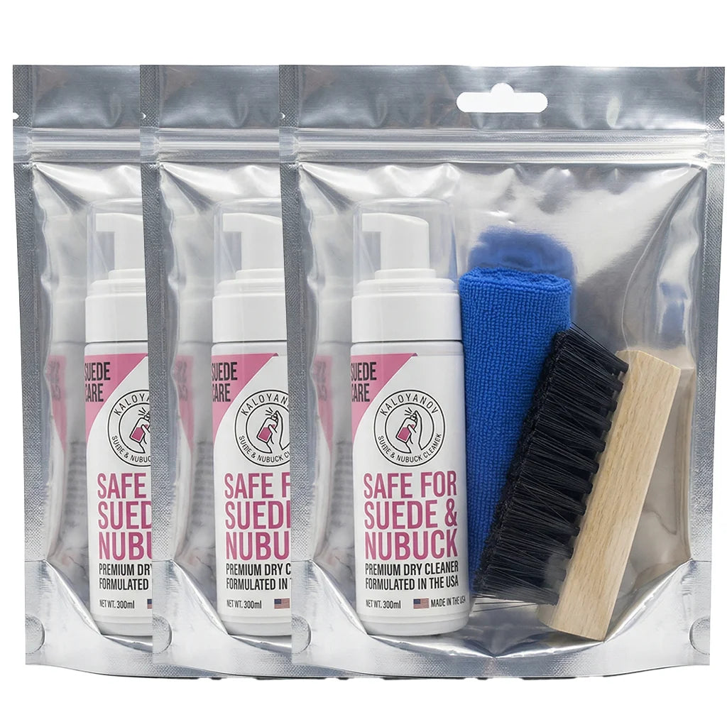 Premium Shoe Cleaner Kit Waterless Foam Brush Cloth Set Suede Nubuck Leather White Sneakers Trainers Stain Remover Care