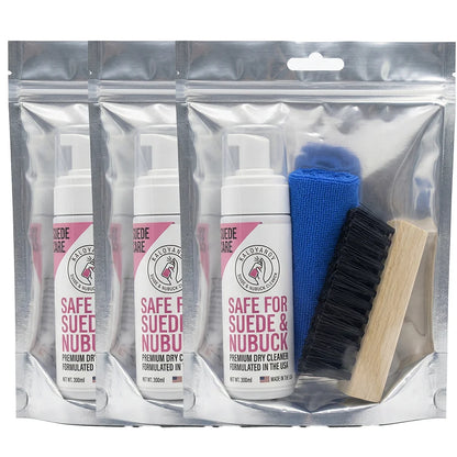 Premium Shoe Cleaner Kit Waterless Foam Brush Cloth Set Suede Nubuck Leather White Sneakers Trainers Stain Remover Care