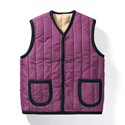 Winter Plus Fleece Thicken Warm Cotton Vest Men Gift for Father Husband Casual Loose Comfortable Sleeveless Jacket Men Clothing