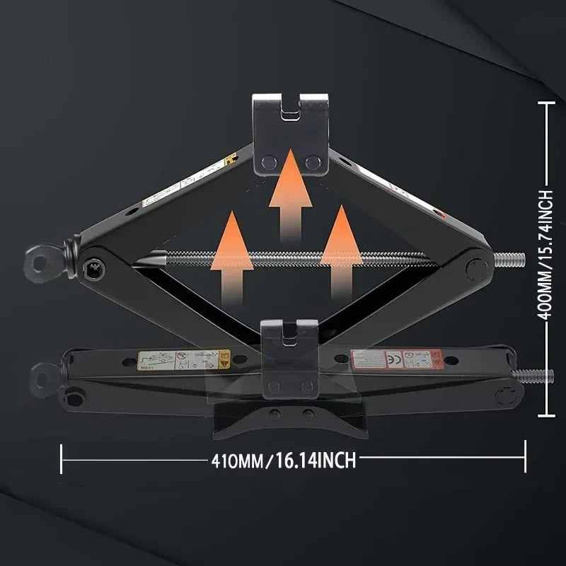 Multi Capacity Car Jack 08T 1T 2T Portable Scissor Jack Hand Cranked Labor Saving For Vehicle Lifting Tire Repair Car SUV Van