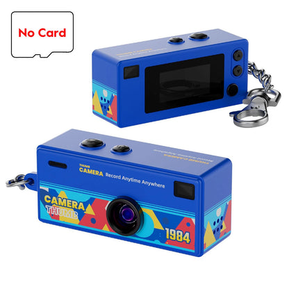 Thumb Keychain Camera 0.96 Inch Retro Mini Action Cameras 1080P Mini Camcorder Audio Video Recorder Support Memory Card for VLOG