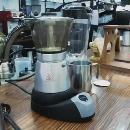 480W Electric Coffee Maker Cups 150ml/300ml Aluminum Mocha Pot  Electric Italian Coffee Maker Percolator for Home Silver 3/6Cups