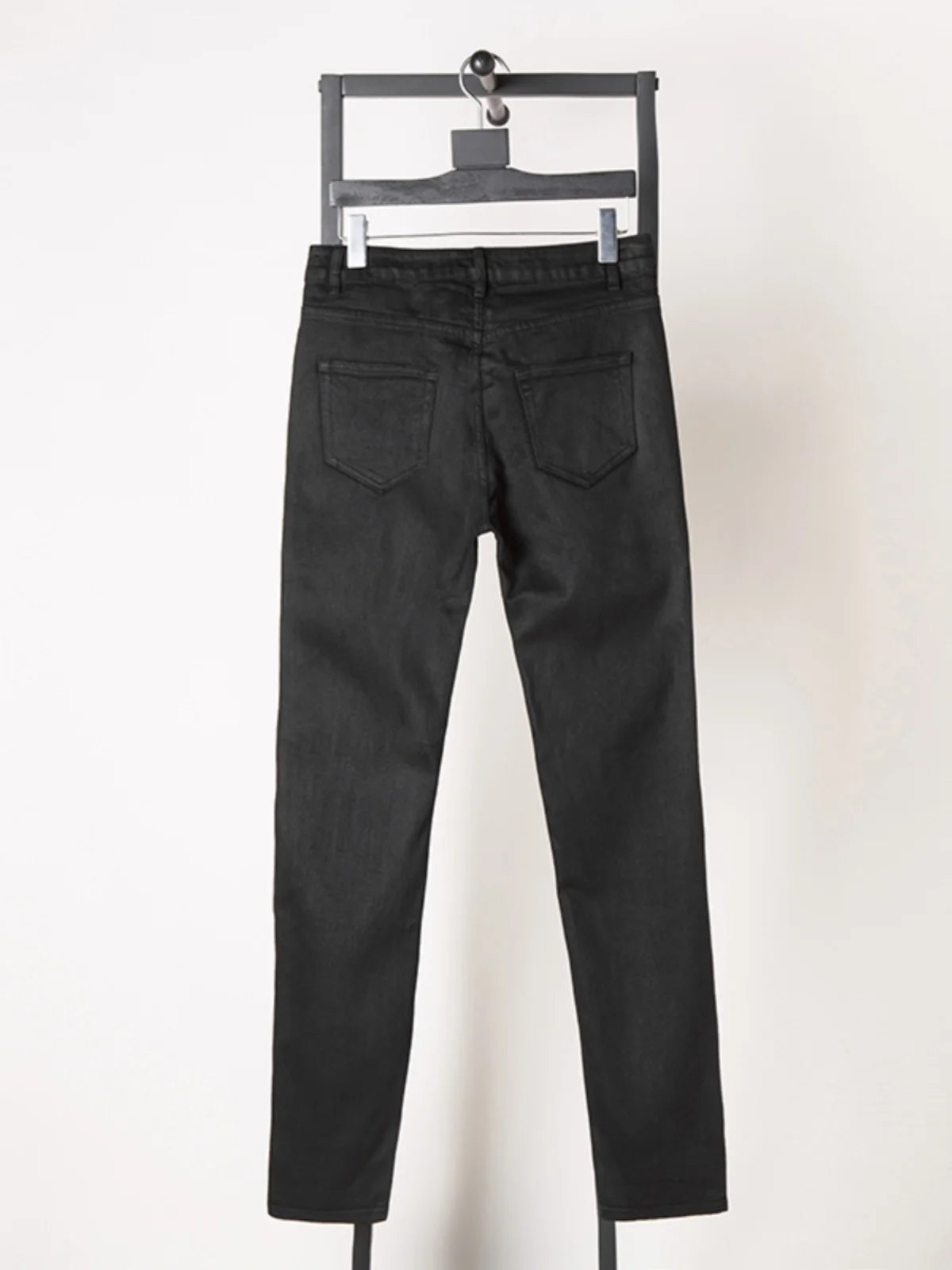 High Street Dark Ro Jeans Pants Classic Men's High Street Dark RO Wax Coating Process Slim Fit Basic Simple Long Denim Pants