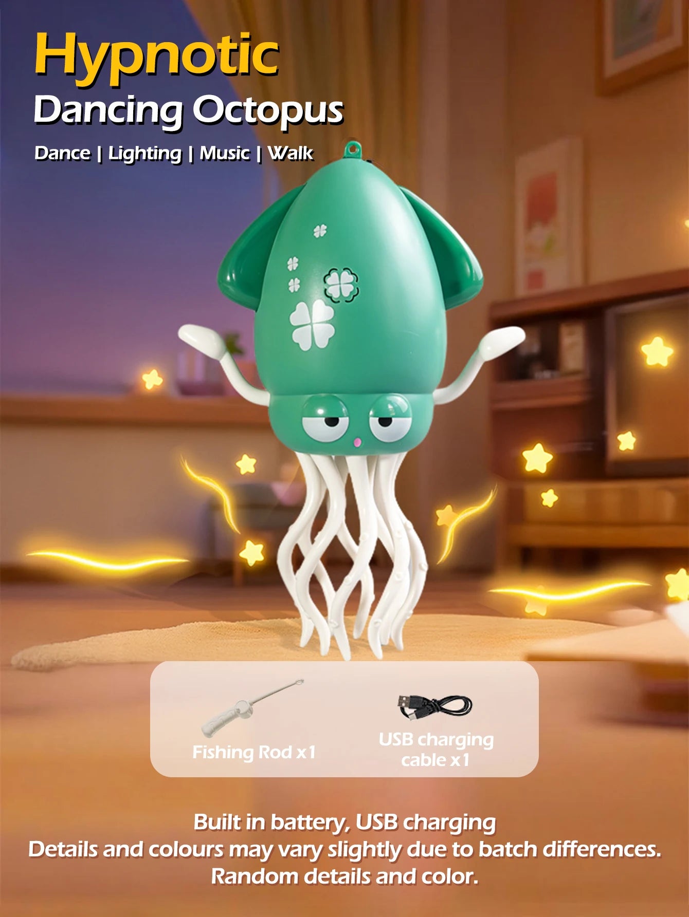 1pc Auto-sensing Avoiding Obstacles funny Dancing Octopus baby toy with music light to baby learn crawling guidance and head up