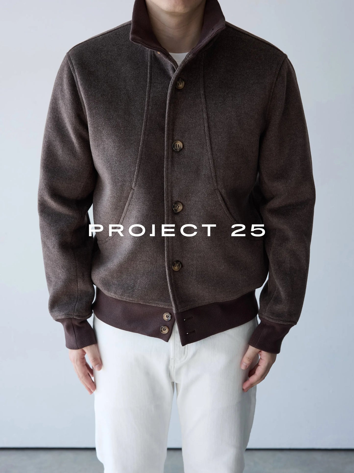 PROJECT 25 Men's Retro Felted Wool-Like Deconstructed Stand Collar Jacket Old Money Style Soft Fluffy Warm Fall Winter Outerwear