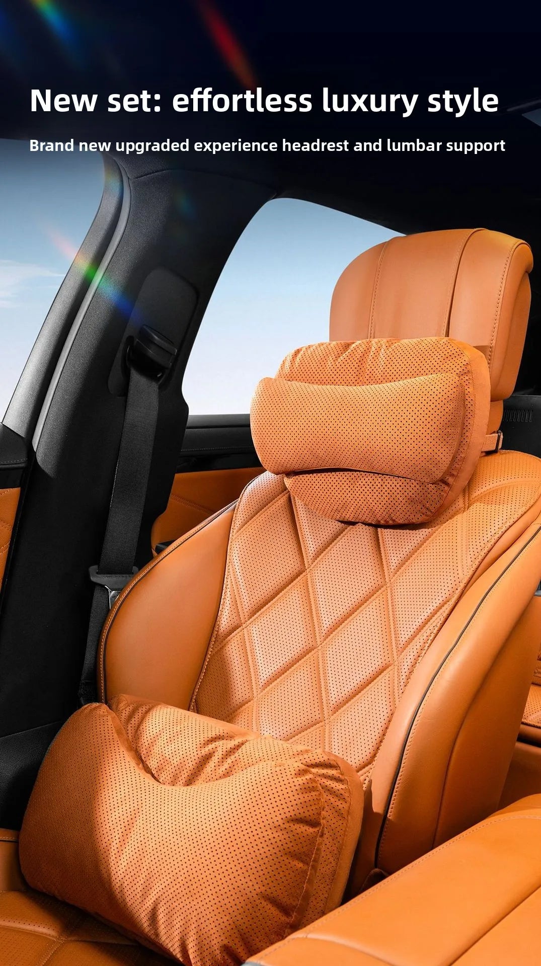 High Quality Universal SUV Car Headrest Cushion Car Seat Neck Pillow High-grade Leather Breathable Lumbar Support Car Pillow