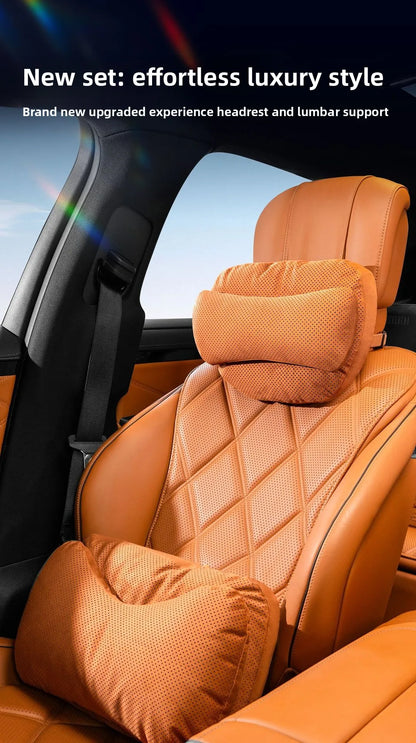High Quality Universal SUV Car Headrest Cushion Car Seat Neck Pillow High-grade Leather Breathable Lumbar Support Car Pillow