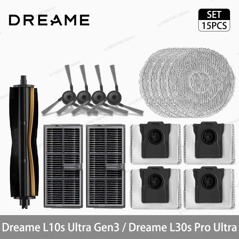 Dreame L10s Ultra Gen3 / L30s Pro Ultra Robot Vacuum Cleaner Accessories Main Side Brush Mop Cloth Hepa Filter Dust Bag Spare