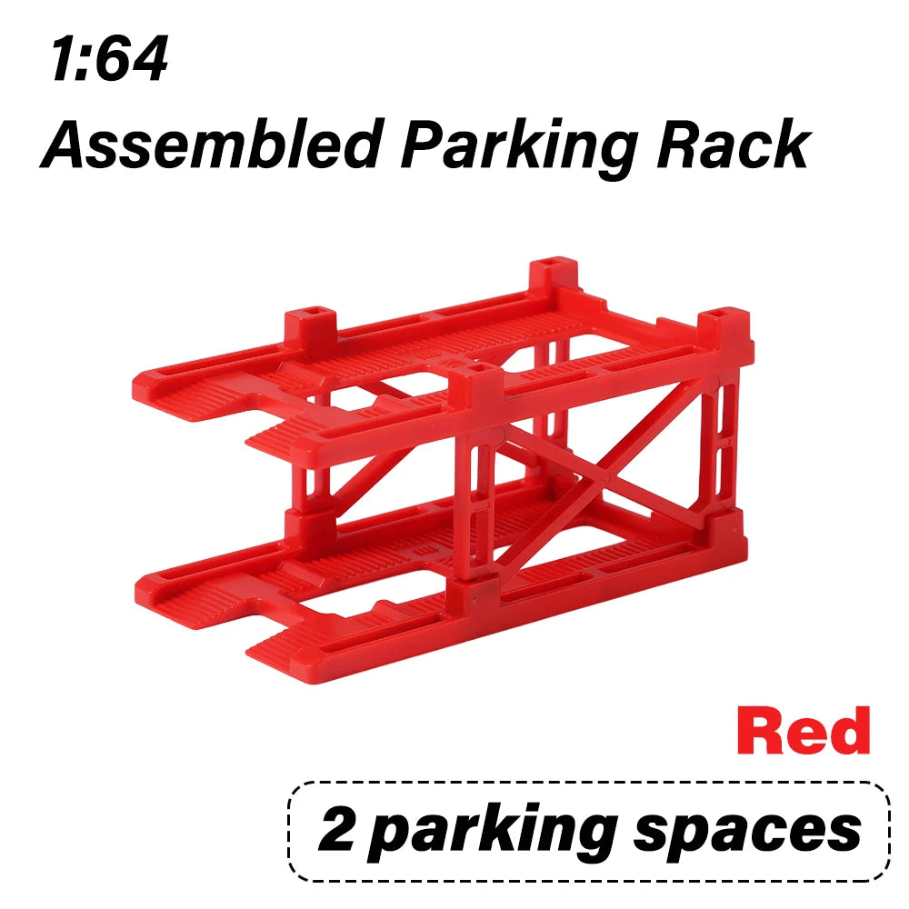 KicarMod 1/64 Diecast Model Car Manual Assembly of 3D Parking Building Multi-Layer Structure with Free Combination Display Car