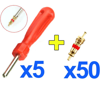 Copper Tire Valve Core Remover Installer Tool Kit Car Motorcycle Bicycle Tyre Repair Set Air Valve Stem Core Removal Screwdriver