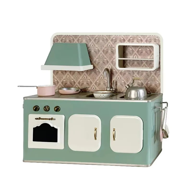 1:6 Doll House Model Furniture Accessories Iron Kitchen Set oven Table Chair Bjd Ob11 Gsc Blyth Soldier Lol Miniature Sence Prop