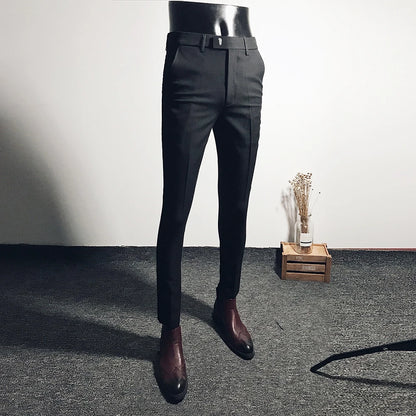 Men Suit Pants Dress Pantalone Hombre Stretch Slim Formal Trousers Calça Masculina Solid Color Casual Pants Fashion Men Clothing