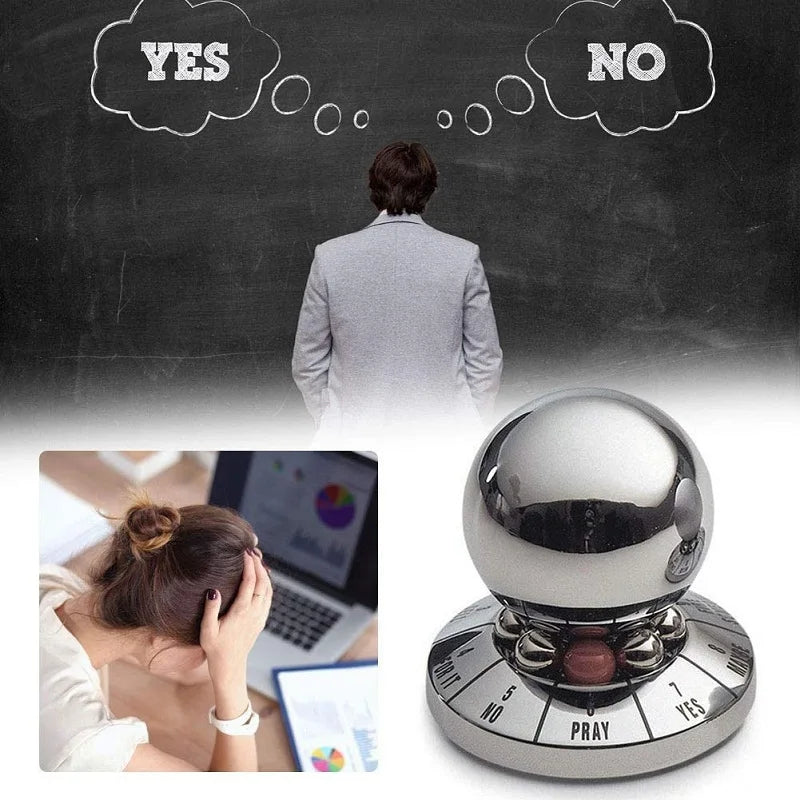 Fate Prophecy Lucky Decision Ball Metal Desktop Fidget Toy Finger Rotator Stress Relief Home Office Decor Gift for Adults
